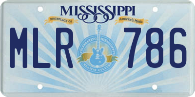 MS license plate MLR786