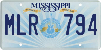 MS license plate MLR794