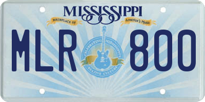 MS license plate MLR800