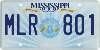 MS license plate MLR801