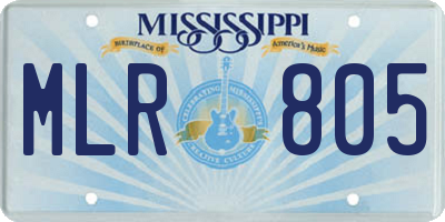 MS license plate MLR805