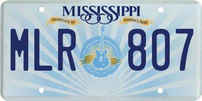 MS license plate MLR807
