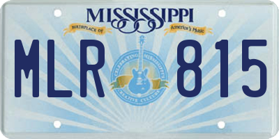 MS license plate MLR815