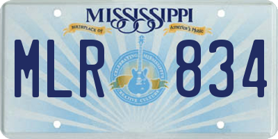 MS license plate MLR834