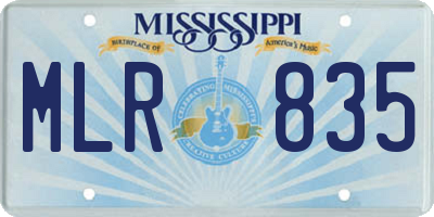 MS license plate MLR835