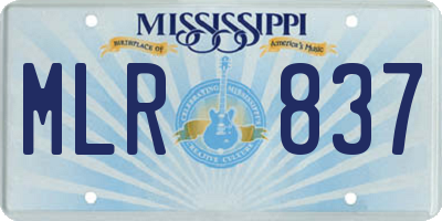 MS license plate MLR837