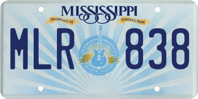 MS license plate MLR838