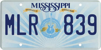 MS license plate MLR839