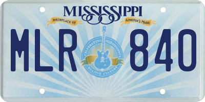 MS license plate MLR840