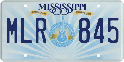MS license plate MLR845
