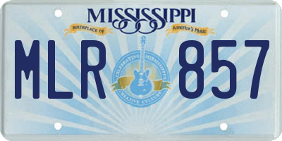 MS license plate MLR857