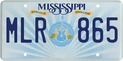 MS license plate MLR865