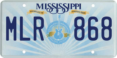 MS license plate MLR868