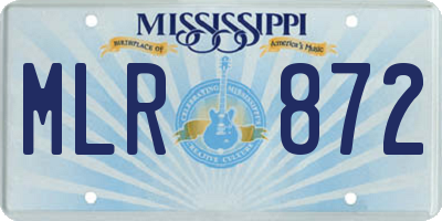 MS license plate MLR872