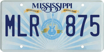 MS license plate MLR875