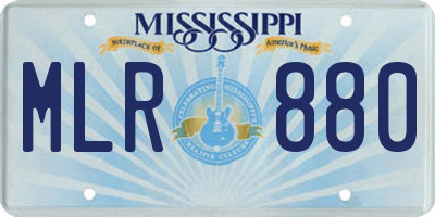 MS license plate MLR880