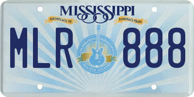 MS license plate MLR888