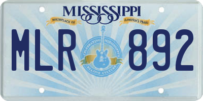 MS license plate MLR892