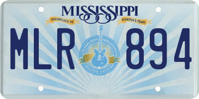 MS license plate MLR894