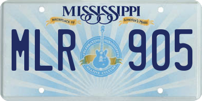 MS license plate MLR905