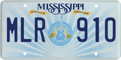 MS license plate MLR910