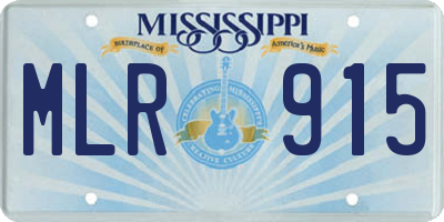 MS license plate MLR915