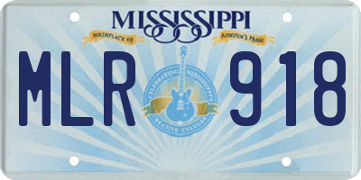 MS license plate MLR918