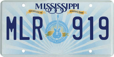 MS license plate MLR919
