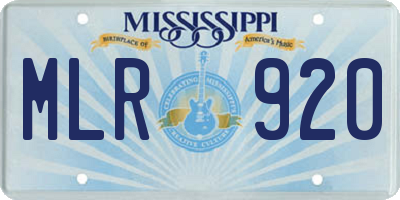 MS license plate MLR920