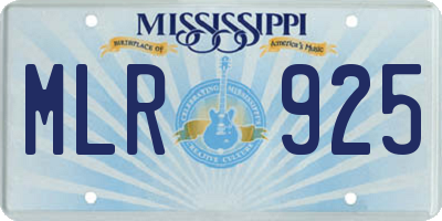 MS license plate MLR925
