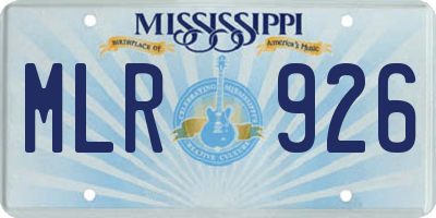 MS license plate MLR926
