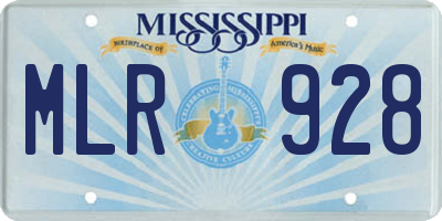 MS license plate MLR928