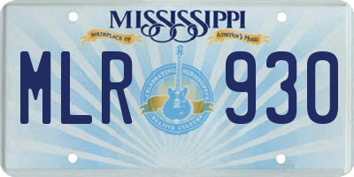 MS license plate MLR930