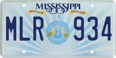 MS license plate MLR934