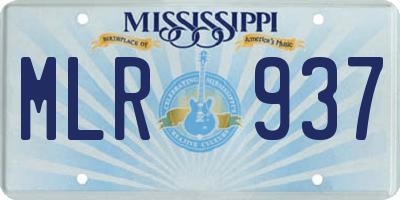 MS license plate MLR937