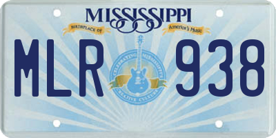 MS license plate MLR938