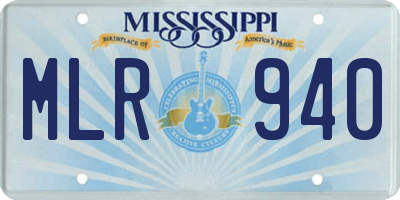 MS license plate MLR940