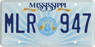 MS license plate MLR947