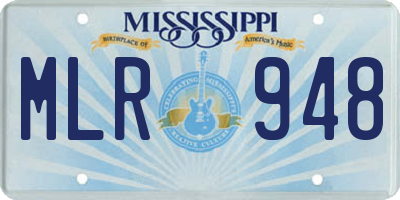 MS license plate MLR948
