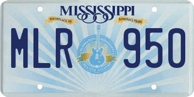 MS license plate MLR950