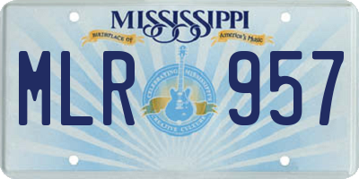MS license plate MLR957