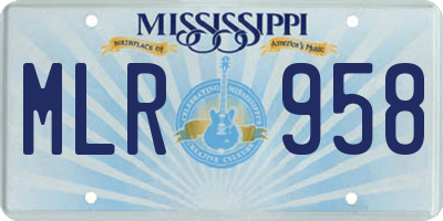 MS license plate MLR958