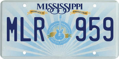 MS license plate MLR959