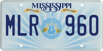 MS license plate MLR960