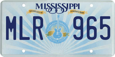 MS license plate MLR965