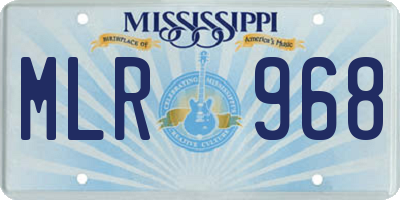 MS license plate MLR968