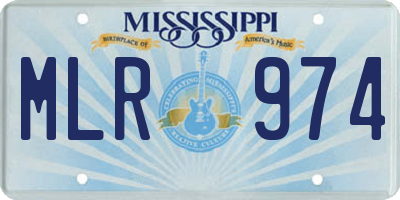 MS license plate MLR974