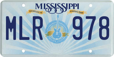 MS license plate MLR978