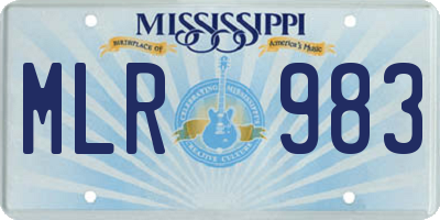 MS license plate MLR983