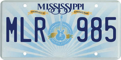 MS license plate MLR985